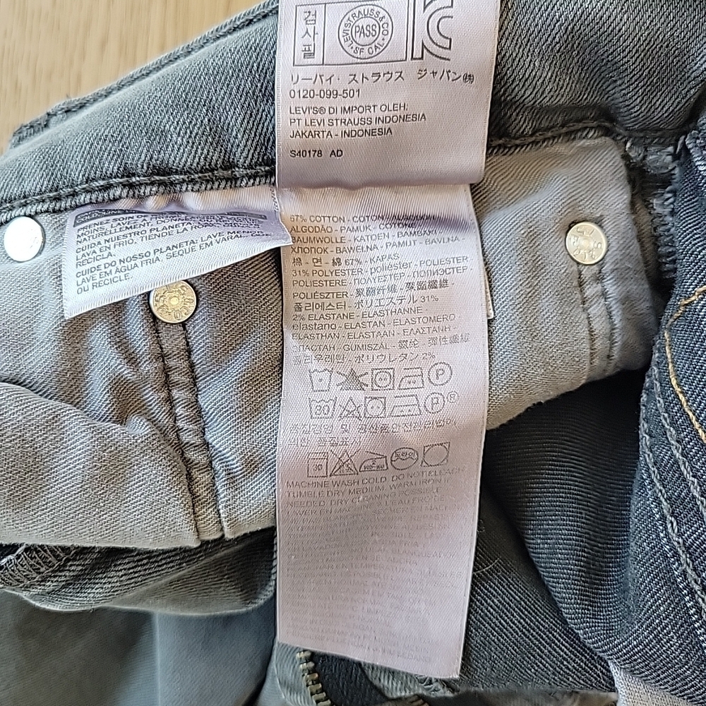 Levis 512 Jeans Men's 32x30 Slim Tapered Black Faded Stretch Casual Gray - Picture 4 of 10